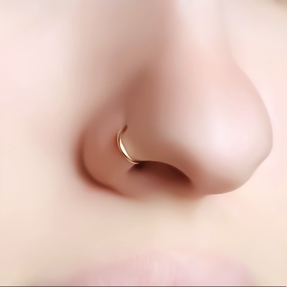 Moodtherapy Jewelry - Simple Fake Nose Ring Clip On Non Pierced Hoop